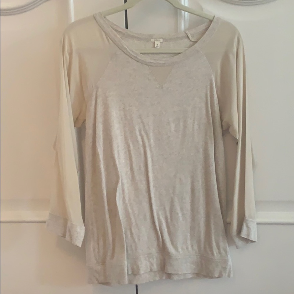 J Crew Baseball Inspired Silk Tee